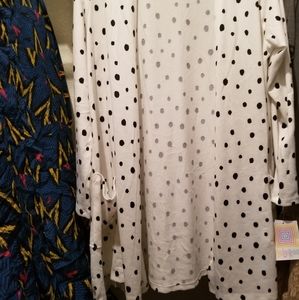 NWT Lularoe Sz Med. white with black dots Caroline